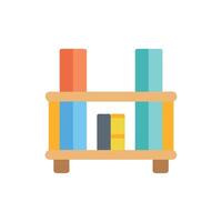 Colorful bookshelf illustration against a White Background with different books vector