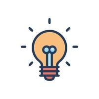 Cartoon lightbulb icon against White Background representing innovative ideas vector