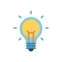 Flat design light bulb symbol on White Background vector