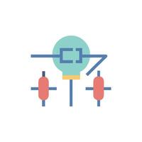 Geometric lightbulb circuit diagram with clean illustration vector