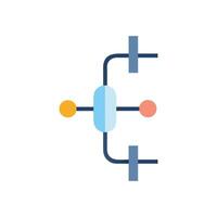 Abstract schematic diagram with blue elements on dark background vector