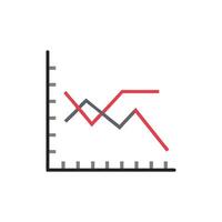 Flat illustration of graph depicting business data analysis vector