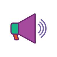 Vibrant megaphone illustration conveying communication message on White Background vector