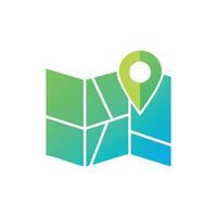 Digital Map Icon Showing Location and Navigation Details vector