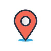 Modern map pointer icon with soft shadow on White vector
