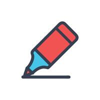 Bright highlighter icon with stroke on a White Background vector