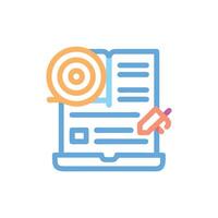 Target aligned with device strategy, technology, and planning concept vector
