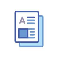 Two documents stacked with text and image placeholders illustration vector