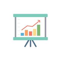 Presentation board displays positive business growth and profit increase vector