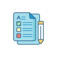 Checklist with pencil icon symbolizes project management and success vector