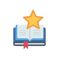 Stylized book with star signifying high quality reading vector