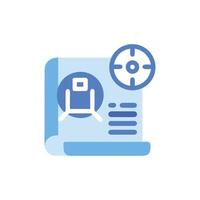 Blue blueprint and target focus icon design concept vector