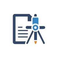 Flat icon illustration of survey tool and documentation form vector