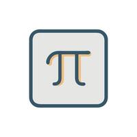 Pi symbol within square frame, mathematics and education vector