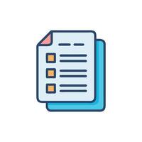 Checklist symbol with boxes, lines, and paper sheets vector