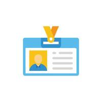 Flat design illustration of identification badge on White Background vector