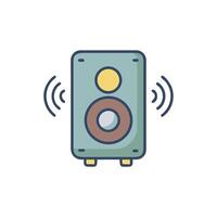 Speaker icon emitting sound waves in cartoon style design vector