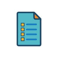 Minimalist document icon checklist task management flat design vector