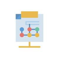 Flat design illustration of a flowchart on a clipboard vector