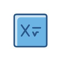 Math symbols icon on blue square background illustration vector
