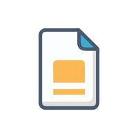 Document Icon with Folded Corner, Flat Style Illustration vector
