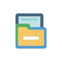 Colorful flat icon of files and folder system vector