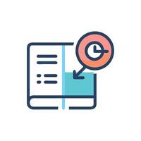Bookmarked time management for educational planning and scheduling vector
