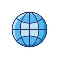 Stylized globe with blue hues on a White Background vector