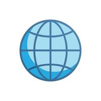 Globe illustration with grid lines on White Background image vector