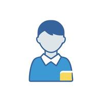 Flat icon of a man with bow tie vector