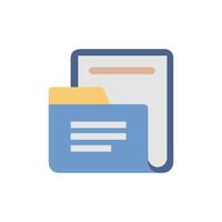 Organized information concept showing document in folder icon vector