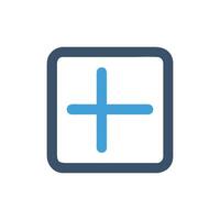 Blue plus sign inside rounded square on White Background vector