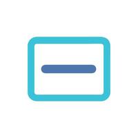 Subtraction symbol in a blue rounded square shape vector