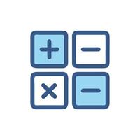 Basic math operation icons on White Background, flat design vector