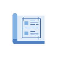 Blueprint schematic plan in light blue color scheme simple design vector