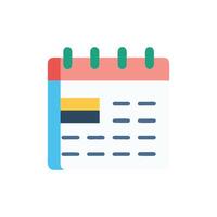 Flat calendar icon signifying dates and events schedule vector