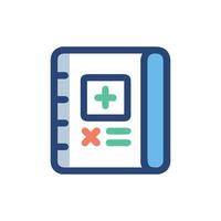 Minimalist style Math notebook icon with simple calculations vector