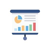 Presentation whiteboard with statistical chart and graphs illustration vector