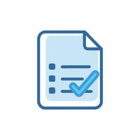 Blue checklist graphic with checkmark symbolizing task completion concept vector