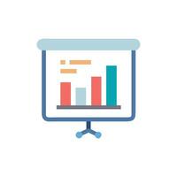 Bar chart presentation on a light blue display board vector