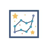 Flat design illustration of constellation with stars and lines vector