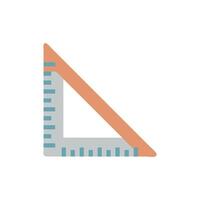 Isolated right triangle ruler, precision drawing tool, on White vector