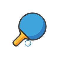 Ping pong paddle and ball with a White Background vector