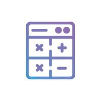 Vibrant gradient calculator icon against White Background illustration. vector