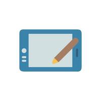 Digital tablet with stylus for design or art creation vector