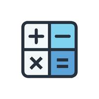 Calculator icon representing math and financial calculations concept vector