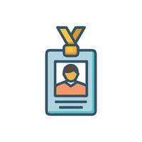 Identification card badge with lanyard for access control systems vector