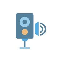Stylized speaker icon emitting sound waves on White Background vector