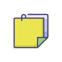 Stack of sticky notes with folded corner reminder design vector