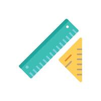 Flat illustration of a ruler and triangle shape vector